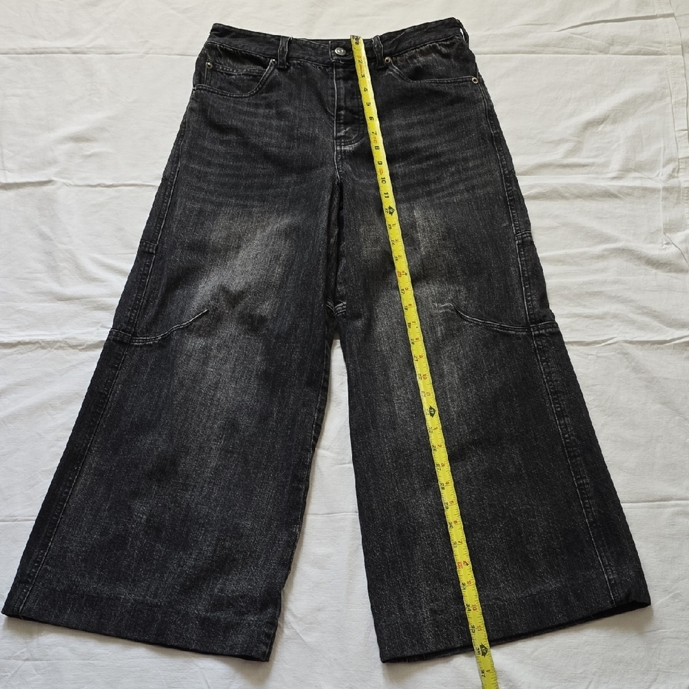 Men's Black Wide-Leg Jeans - Picture 3 of 12